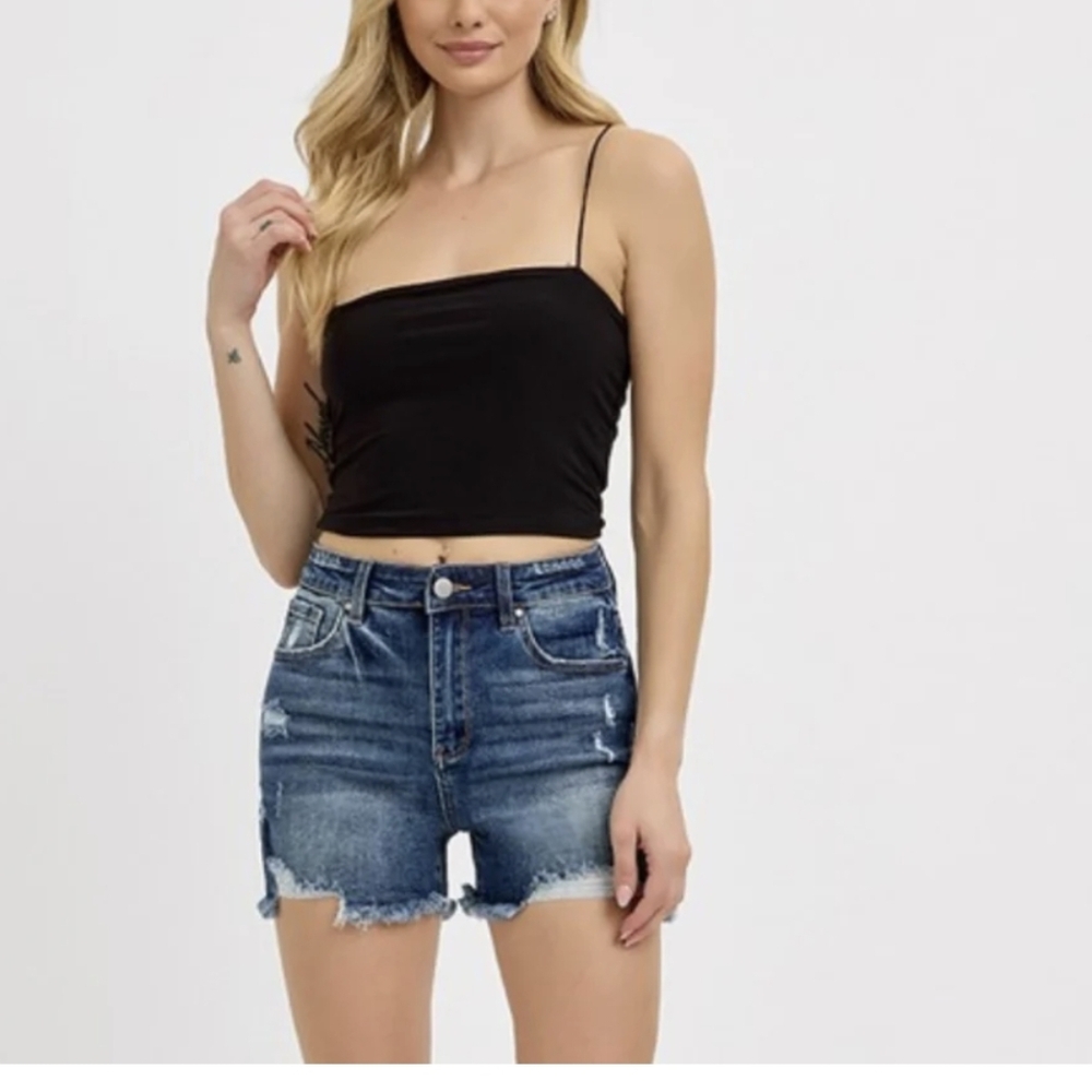 AE Women's Distressed Blue‎ Jean Shorts